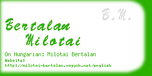 bertalan milotai business card